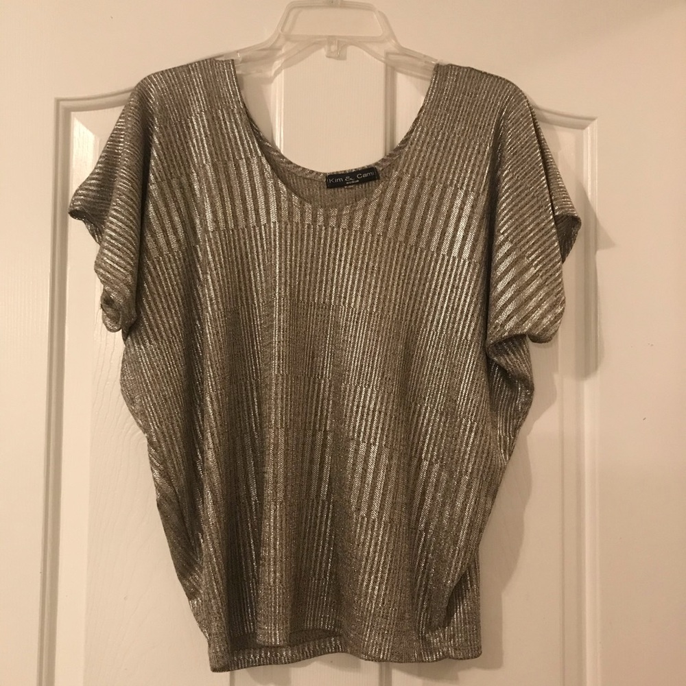 Kim and Cami Shimmery top